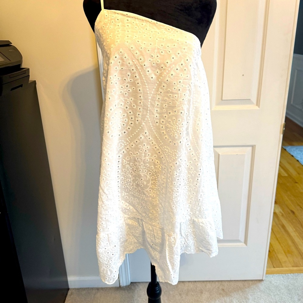 White Eyelet One-Shoulder Dress - NWOT